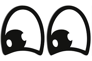 SkinoEu® 2 x Autocollants Stickers Vinyle Vintage Rétro Paire Yeux Casque Cartoon Eyes Automobile Décoration Car Voiture Camion Fenêtre Porte Auto Moto Vélo Tuning B 77