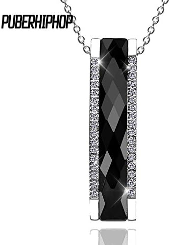 2017 Elegant Style Trendy Black Ceramic Rectangle Pendant Necklace For Women/Girl Silver Color AAA Crystal Geometric Jewelry