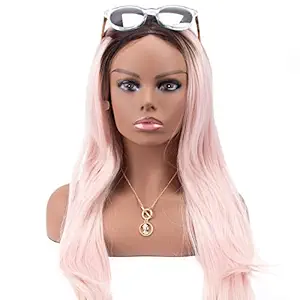 A1 Pacific Mannequin PVC Manikin Head Realistic Mannequin Head Bust Wig Mask Stand for Wigs Display Making Styling PMH-DB7645 (16.5 Inches, Tanned)