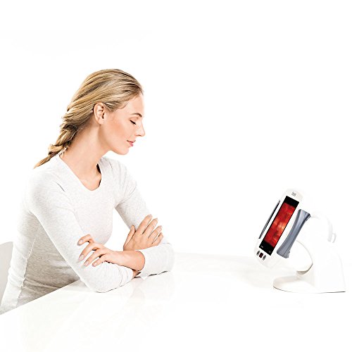 Beurer IL50 Lámpara por infrarrojos compacta, 300 W, cristal cerámico, inclinación ajustable, con ventilador, alivio para dolores musculares, cervicales, color blanco, cristal 30 x 40 cm