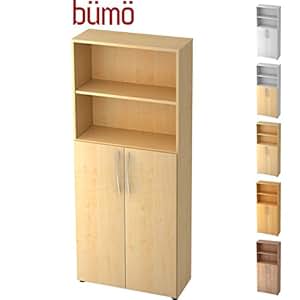 BÜMÖ® Regalschrank mit Türen | Aktenschrank aus Holz | Büroschrank für