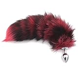 Leosi Red Thick Faux Fox Tail Stainless Steel Fun Plug Romance Games Play Party Toy Love Gift for High Happy (Style 1,M)