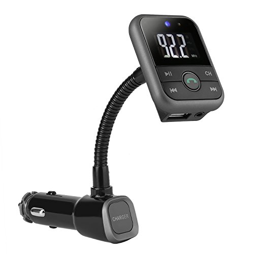 Bluetooth FM Transmitter, Yokkao® Wireless FM Modulator Radio Adapter Handsfree Car Kit MP3 Player with LED Display Remote Control Support USB Disk/ SD Card/ 3.5mm Aux-in (black)