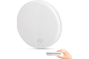 AUNGUUK Combination 2 in 1 Smoke Alarm and Carbon Monoxide Detector, CO and Fire Alarm for home, with Photoelectric Sensor, Replaceable Batteries, Low-Battery Alert. 1 Pack