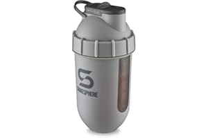 ShakeSphere Tumbler View: Protein Shaker Bottle with Side Window, 24oz ● Capsule Shape Mixing ● Easy Clean Up ● No Blending Ball Needed ● BPA Free ● Mix & Drink Shakes, Smoothies, More (Matte Gray)