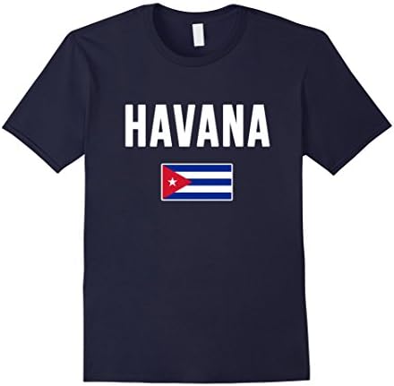 Men's Havana Cuba T-shirt Cuban City Souvenir Flag Tee Gift 3XL Navy