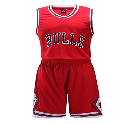 LHDDD NBA Baloncesto Uniformes Camiseta de toros, Impresa y Personalizada Sudadera Transpirable Camiseta Deportiva de Verano Red-XL