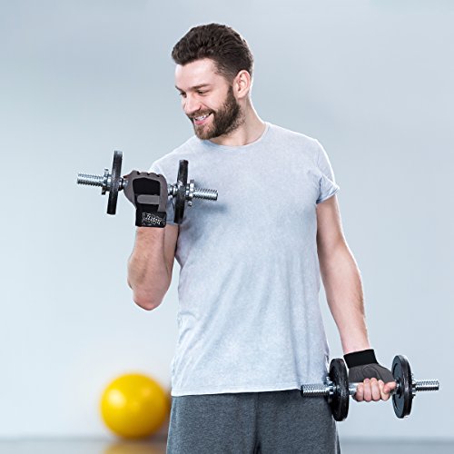 Trideer Ultraleicht Fitness Handschuhe Trainingshandschuhe mit Adjustable Handgelenkstütze für Krafttraining Gewichtheben und Bodybuilding, Fingerlos Microfiber Material und Safe Geleinlage Silica Palm Exercise Gloves für Damen Herren Frauen Manner (Grau und Schwarz) - 2
