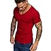 Produktbild Luckycat Herren Sommer T-Shirt Slim Fit Baumwolle Moderner Männer T-Shirt Sweatshirt Kurzarm Herren T-Shirt Kurzarmshirt Top Print Shirt Casual Basic Oversize Herren Vintage Verwaschen V-Neck Basic