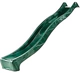 Garden Games Children's Heavy Duty Green Wavy Slide 3 metre for 1.5 metre Climbing Frame or Tree House Platform (Toy)