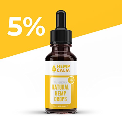 Aceite de cáñamo calmante natural, caída de 5 % (500 mg), 10 ml, Full Spectrum, extracción de CO2 – de HempCalm
