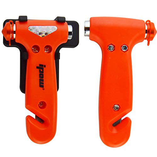 Ipow 2-Stück auto Hammer life Hammer Fenster Hammer Gurtschneider Sicherheit Hammer fürs Auto Kfz (Klein) - 4