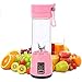 Produktbild LinZec Mini-Haushalts-Entsafter, elektrischer Entsafter, multifunktionaler Entsafter, Bpa-frei, Kleiner, wiederaufladbarer Saft-Becher mit 420 ml,Pink