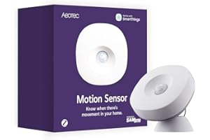 Sensor de Movimiento SmartThings Aeotec Zigbee: Control automático del Sensor de Temperatura Integrado de luz, Compatible con Echo Plus y Philips Hue.