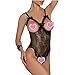 Produktbild Hffan Erotik Dessous set Damen Reizvolle Halter Hohl Dessous Set gemütlich Spitze Nachtwäsche Spitzenkleid Versuchung BH Unterwäsche Charming Babydoll Set Negligee Lingerie Reizwäsche (Schwarz, L)