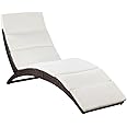 vidaXL Lettino Prendisole con Cuscino Elegante Comodo Pieghevole Sdraio Mobile Arredo Giardino Spiaggia Piscina Chaise Longue