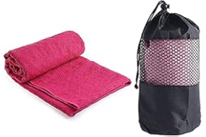 GIMIRO Microfibre Yoga Mat Towel, Anti-Skip Plain Color Yoga, Pilates, Sports,Fitness,Home,Beach, Traveling, Camping