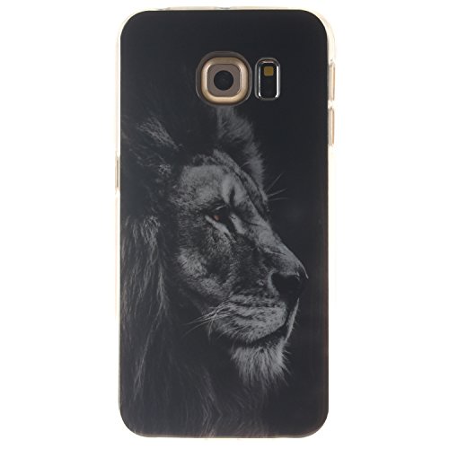 Cozy Hut Schutzhülle / Cover / Case Bunte Muster Weich TPU Handy Hülle für Samsung G925 Galaxy S6 edge,Ultra Slim Dünn Silikon TPU Transparent für Samsung G925 Galaxy S6 edge Hülle , Premium Handy Tasche Schutz Hülle Case Cover Etui Strass Schutz schutzhülle Bumper Schale Silicone für Samsung G925 Galaxy S6 edge - Löwe