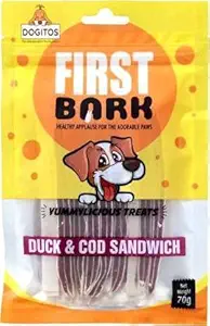 First Bark Duck & Cod Sandwich Dog Treat- 70g Each - Pack of 2