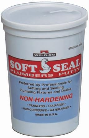 Weld-On 80103 White Soft Seal Plumbers Putty, 3 Poly Tub