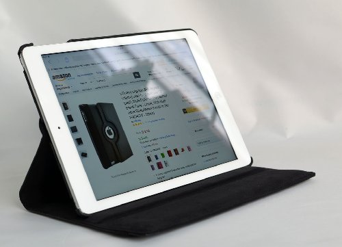 inShang Hülle für Apple iPad air ipad 5 ipad air1 ipad air (2013-2014 released), Edles PU Leder Tasche Hülle Skins Etui Schutzhülle Ständer Smart Case Cover für Tablet iPad air 1, Super Automatische Einschlaf-/Aufwach funktion, 360 Grad rotierende Schutzhülle mit Standfunktion + inShang Logo hochwertigen Stylus Eingabestift Stift - 6