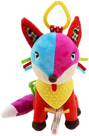Amazemarket 6 Styles Boys Girls Baby Bed Pram Pushchair Hanging Rattle Appease Toy Cute Animal Plush Stroller Hanging Mirror Toys With Teether Infant Early Learning (No original fox)