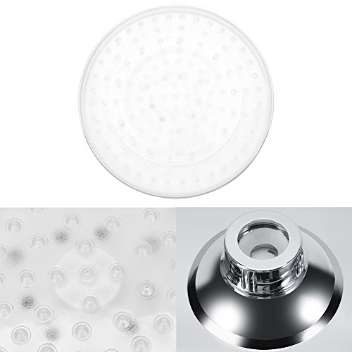 8 Zoll Runde Edelstahl Badzimmer RGB LED Lampe Duschkopf Temperaturfühler Regenduschkopf mit Farbwechsel Wasserfall Regendusche Top Spray - 3