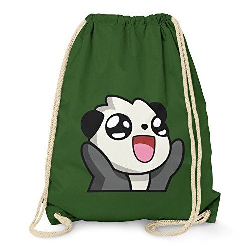 Preisvergleich Produktbild TEXLAB - Panda Face - Turnbeutel, dunkelgrün