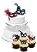 Produktbild MASQUERADE BALL MASKEN MIX PARTY PACK -12 essbare hochwertige stehende Waffeln Kuchen Toppers, MASQUERADE BALL MASKS MIX PARTY PACK - 12 Edible Stand Up Premium Wafer Cake Toppers