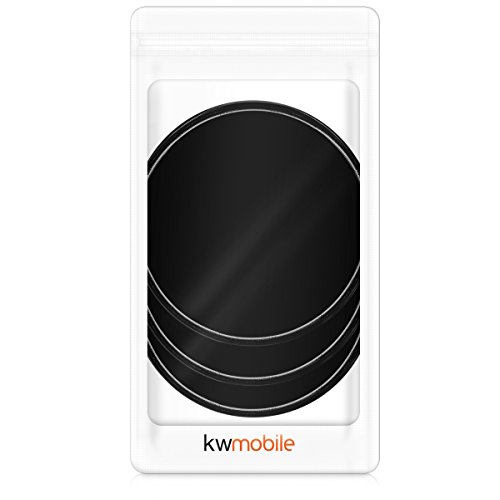 kwmobile 3x gel pad adesivi universali - pads in silicone antiscivolo autoadesivi supporto per smartphone e navigatore auto tom tom - nero