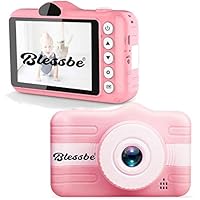 BLESSBE Digital Front and Rear Camera for Children Cute Camcorder Video Recorder Digital Camcorders (Pink)- BB17