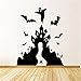 Produktbild wandaufkleber 3d effekt Halloween Festival Wand Dekor Geisterhaus Szene Fledermäuse fliegen