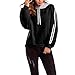 Produktbild Kapuzenpullover Damen Sweatshirt Patchwork Gestreiftes Pullover Frauen Plus Größen Shirt mit Kapuze Bluse Lose Langarm Oberteile,ABsoar