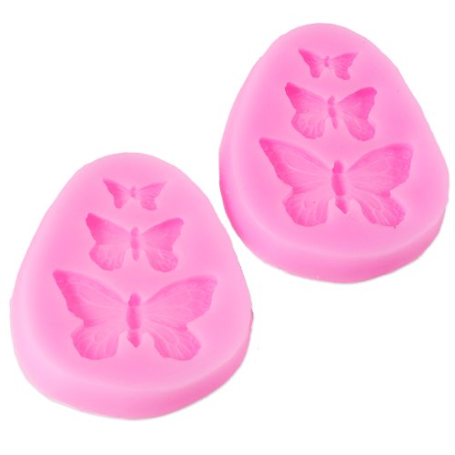 Silikon Backform Spitze Fondant Kuchendekoration Backen Blumen Rosen Schmetterling 2x - 3