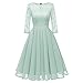 Produktbild  JUSTSELL 1950er Kleider für Damen Herbst Frauen 50er Vintage Retro Kleider Chiffon Spitze Patchwork Brautjungfer Hochzei Kleider Rundhalsausschnitt Abendkleid