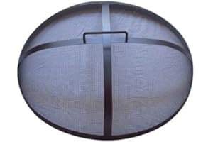 AURAHOME DWD ® Premium Spark Protection Black Mesh Spark Screen Cover for Fire Pits diameter 60cm, 80cm Heavy Duty Universal fit & Folding Version (60cm Mesh Cover, 58 x 12 cm)