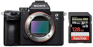 Sony Alpha ILCE-7M3 Full-Frame 24.2MP Mirrorless Digital SLR Camera Body (4K Vlogging Camera, Low Light Camera) + SanDisk 128GB Extreme Pro SDXC UHS-I Card - C10, U3, V30, 4K UHD, SD Card