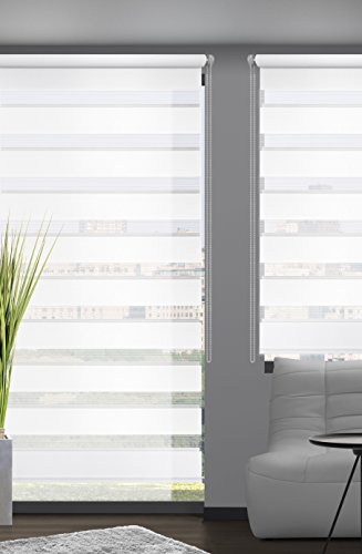 mydeco® 140×160 cm [BxH] in weiß – Doppelrollo ohne bohren, Duorollo – Klemmfix Rollo incl. Klemmträgerr – Sonnenschutz, Sichtschutz für Fenster - 3