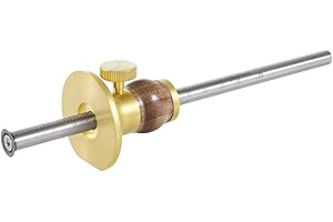 DICTUM Streichmaß Holz – Präzises Streichmass mit Metallschaft & Rundmesser | Anreißwerkzeug für Holz mit Skala, Messinganschlag & ergonomischem Griff