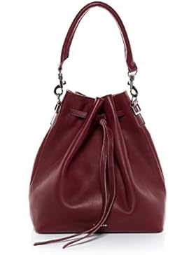 FEYNSINN® Beuteltasche NIK - Damen Schultertasche groß Ledertasche - Hobo Bag Zugbeutel Damentasche echt Leder