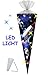 Produktbild Unbekannt LED Licht Effekt _ ! - Schultüte -  Raumschiff - Weltraum Rakete  - 85 cm - 12 eckig - Organza Abschluß - mit / ohne Kunststoff Spitze - Zuckertüte - Nestle..