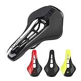 [Ergonomische Form]: Das formschöne und schmale Vorderseiten-Design ermöglicht es den Oberschenkeln frei zu bewegen während der Fahrt, um Reibung im Inneren der Oberschenkel zu verhindern. Ein tiefer Ausschnitt in der Mitte hilft Ihnen, Druckprobleme zu vermeiden und verbessert die Atmungsaktivität und bietet maximalen Komfort.