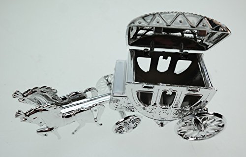 Hochzeit Mini Kutsche zum Öffnen und Befüllen Geldgeschenk Figur Feier - 2