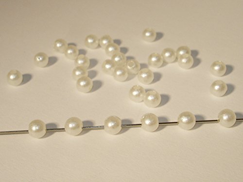 500 Wachsperlen, 4mm, Weihnacht, Hochzeit, Deko, weiß, K01