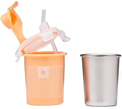 Kangovou Stainless Steel Sippy Cup (Peaches and Cream) by Kangovou