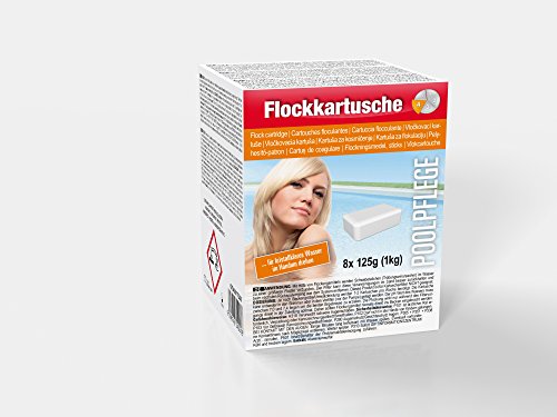 Steinbach Poolchemie, Flockungskartusche, 8 x 125 g, weiß, 10x10x20 cm, 0754001 - 2