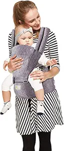 R for Rabbit Upsy Daisy Cool Baby Carrier cum Kangaroo Bag, Ergonomic Baby Carrier, Adjustable Hip Seat Belt, Stylish belt for mothers, Carrier with 4 carry Position for 3 months to 24 months Kids, Max Weight up to 15 Kg ( Grey )
