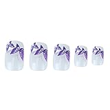 2 sets butterfly False Fake Nail Art Fingernail Full Tips purple