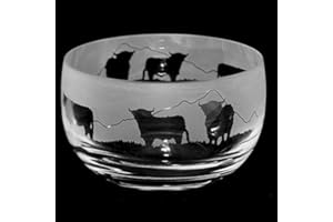ANIMO GLASS Highland Cattle Small Crystal Bowl