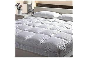 ARIYAH COLLECTIONS Hotel Quality 10cm 4 Inch Mattress Topper Enhancer with Super Soft Heavy Fill, Box Stitched Design, and Elasticated Corner Straps (Double)